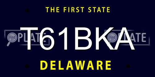 T61BKA Delaware License Plate