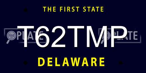 T62TMP Delaware License Plate