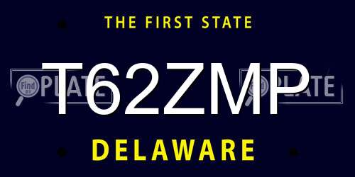 T62ZMP Delaware License Plate