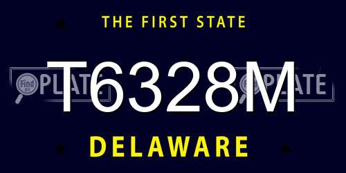 T6328M Delaware License Plate