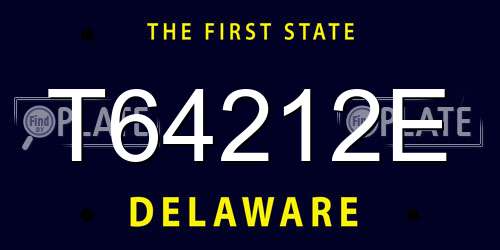 T64212E Delaware License Plate