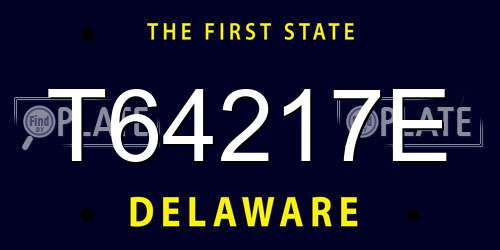 T64217E Delaware License Plate