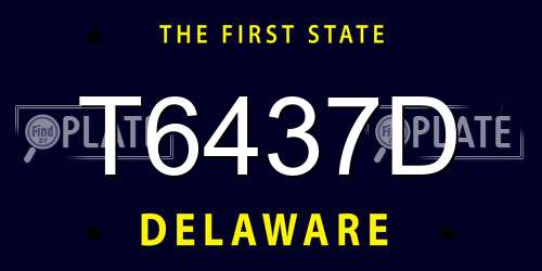 T6437D Delaware License Plate