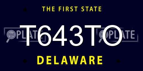 T643TO Delaware License Plate