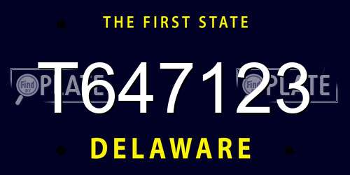 T647123 Delaware License Plate