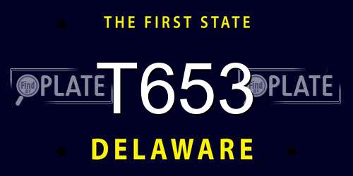 T653 Delaware License Plate