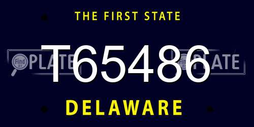 T65486 Delaware License Plate