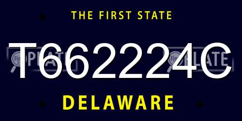 T662224C Delaware License Plate
