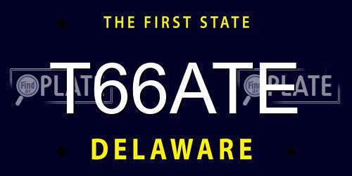T66ATE Delaware License Plate