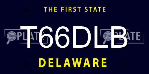 T66DLB Delaware License Plate