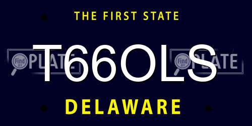 T66OLS Delaware License Plate