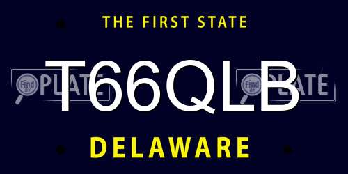 T66QLB Delaware License Plate