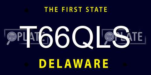 T66QLS Delaware License Plate