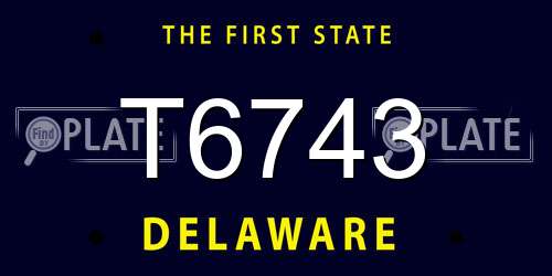 T6743 Delaware License Plate