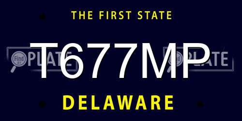 T677MP Delaware License Plate