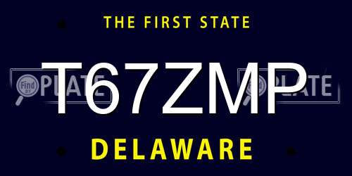 T67ZMP Delaware License Plate