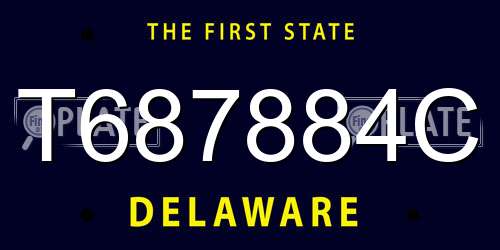 T687884C Delaware License Plate