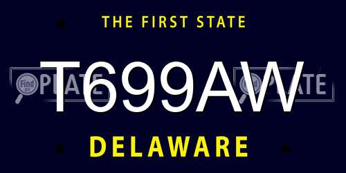 T699AW Delaware License Plate