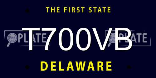 T700VB Delaware License Plate