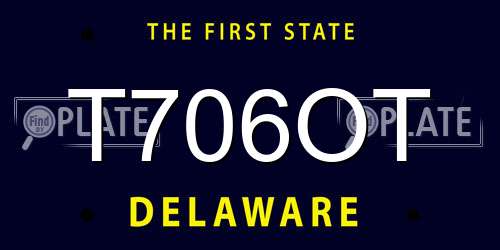 T706OT Delaware License Plate