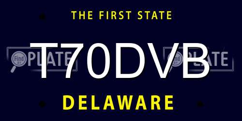 T70DVB Delaware License Plate