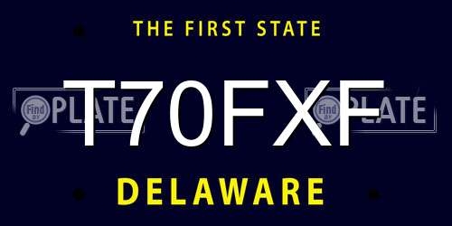 T70FXF Delaware License Plate