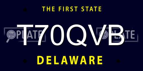 T70QVB Delaware License Plate