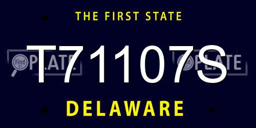 T71107S Delaware License Plate