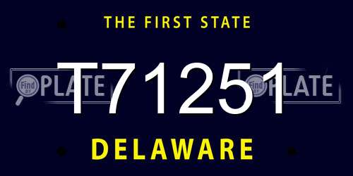 T71251 Delaware License Plate