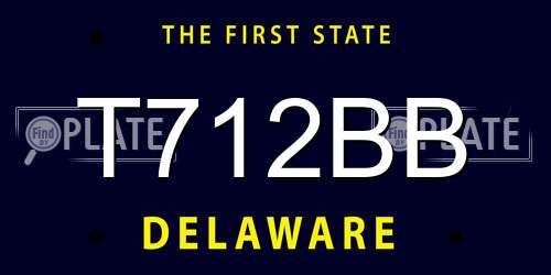 T712BB Delaware License Plate