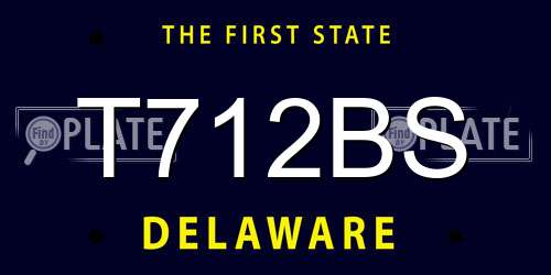 T712BS Delaware License Plate