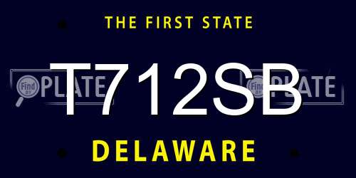 T712SB Delaware License Plate