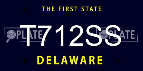 T712SS Delaware License Plate