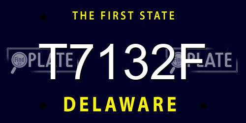 T7132F Delaware License Plate