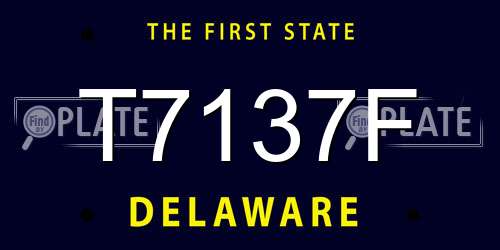 T7137F Delaware License Plate