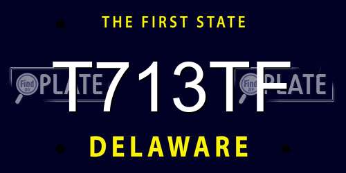 T713TF Delaware License Plate