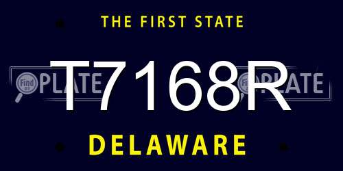 T7168R Delaware License Plate