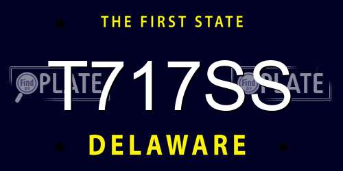 T717SS Delaware License Plate