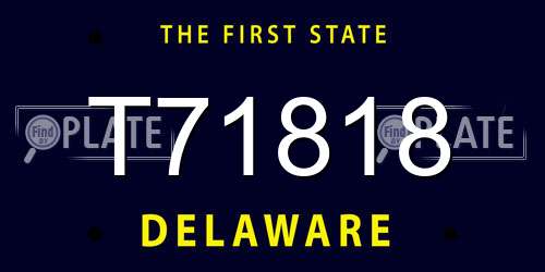 T71818 Delaware License Plate