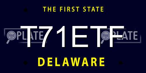 T71ETF Delaware License Plate