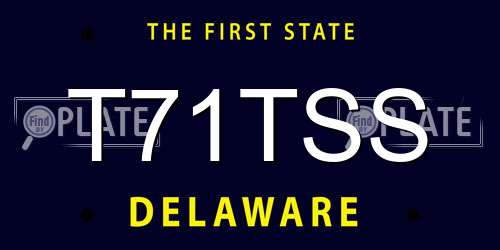 T71TSS Delaware License Plate