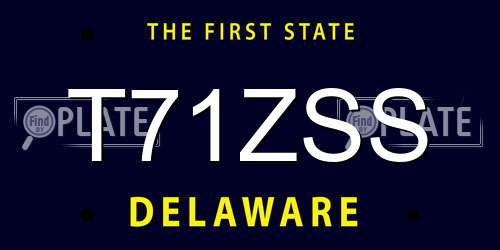 T71ZSS Delaware License Plate
