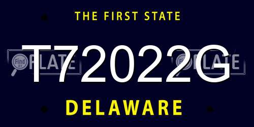 T72022G Delaware License Plate