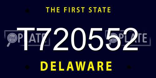 T720552 Delaware License Plate