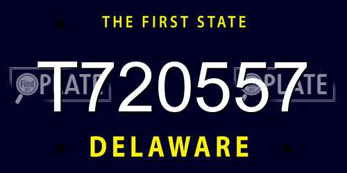 T720557 Delaware License Plate