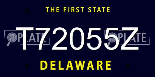 T72055Z Delaware License Plate