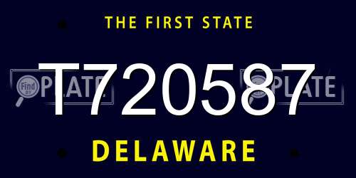 T720587 Delaware License Plate