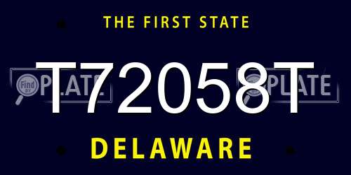 T72058T Delaware License Plate