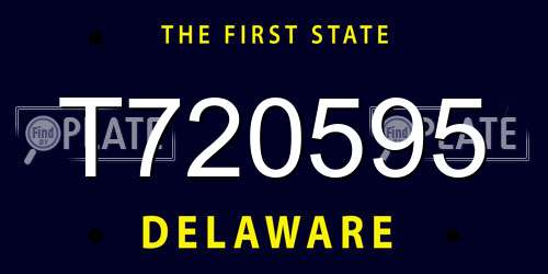 T720595 Delaware License Plate