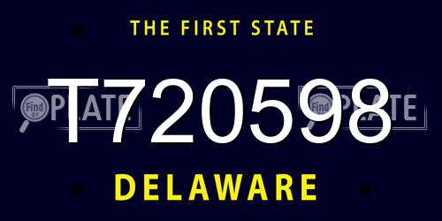 T720598 Delaware License Plate